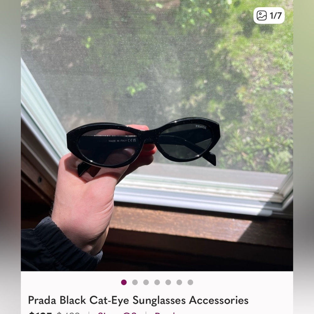 Prada Black Cat-Eye Sunglasses Accessories RePosh